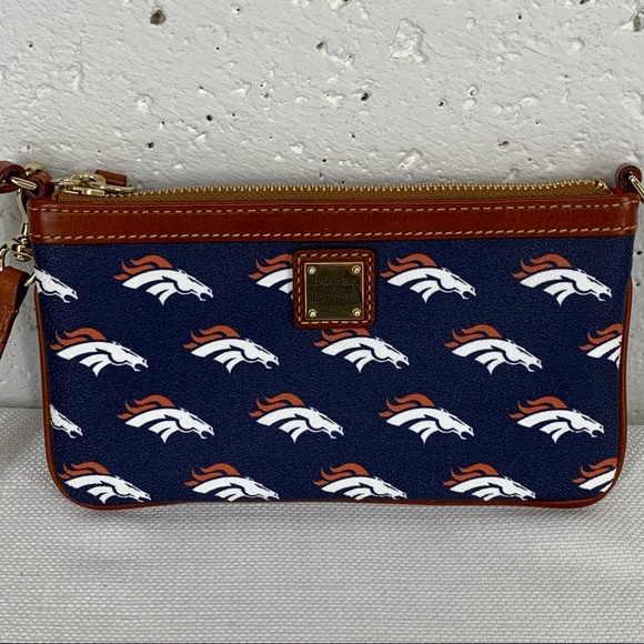 Dooney & Bourke Handbags - Dooney & Bourke Denver Broncos Leather Wristlet Clutch